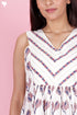 Slub Cotton Sleeveless Dress  In Block Print